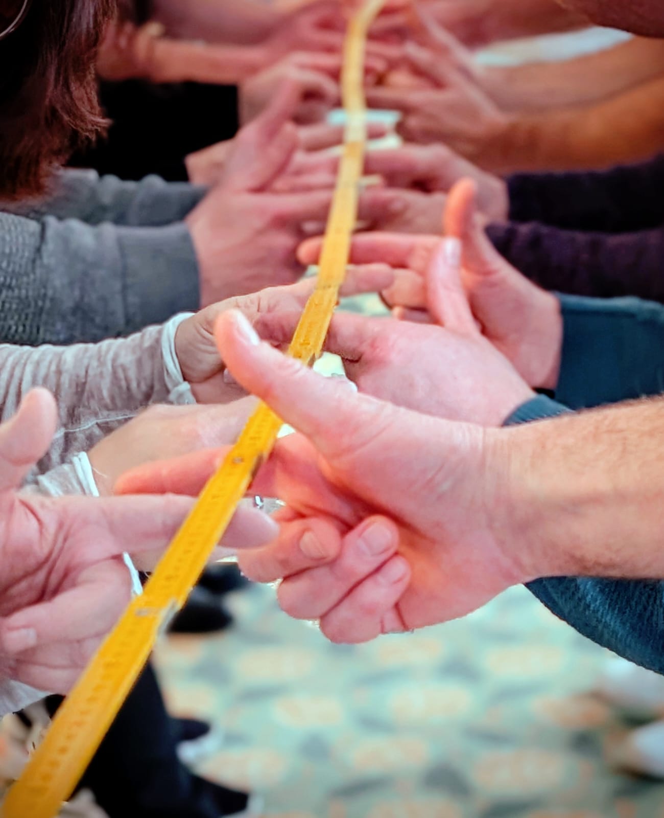 Workshop-Übung mit dem Meterstab — Balance und Zusammenarbeit im Team